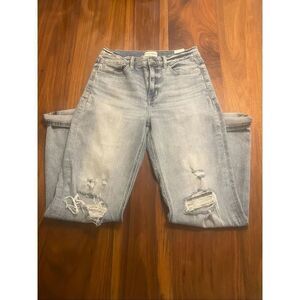 Studio Blue Women's High Rise Distressed Whiskering Cotton Ankle Jeans Size 28